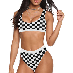 checkered swimsuit top