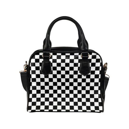 Checkered Purse Black White Handbag Checkered Shoulder Bag 