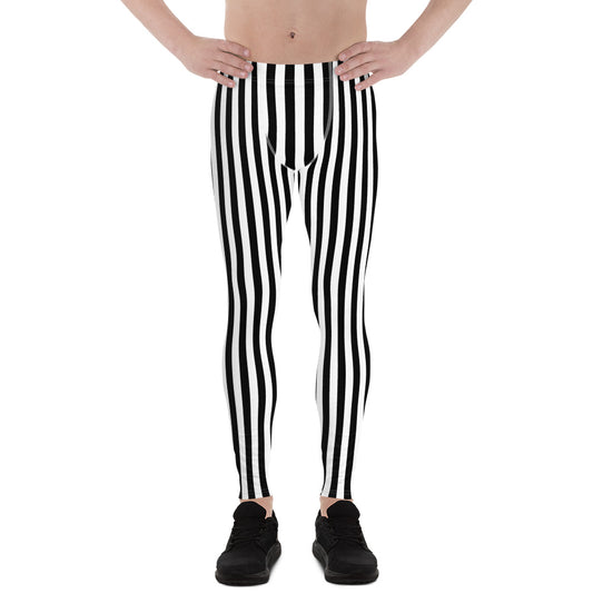 Buy Black and White Vertical Striped Leggings, Women's Yoga Gym Athletic  Workout Active Gothic Printed Pants Tights Online in India 