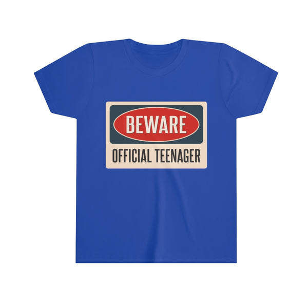 Beware Official Teenager, Warning 13 Year Old 13th Birthday Party Funny Caution Teenage Boys Girls Youth Shirt Gift - Starcove Design