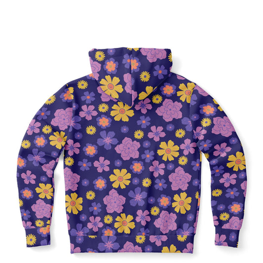 Starcove Sunflower Zip Up Hoodie, Yellow Black Flowers Floral Front Zip Pocket Men Women Adult Aesthetic Graphic Cotton Hooded Sweatshirt 3XL