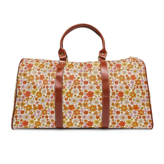 Floral 70's Carryon Luggage for Women Vintage Waterproof Travel