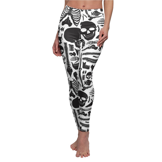 Skeleton Leggings Women, Halloween Bones Goth Printed Yoga Pants Graph