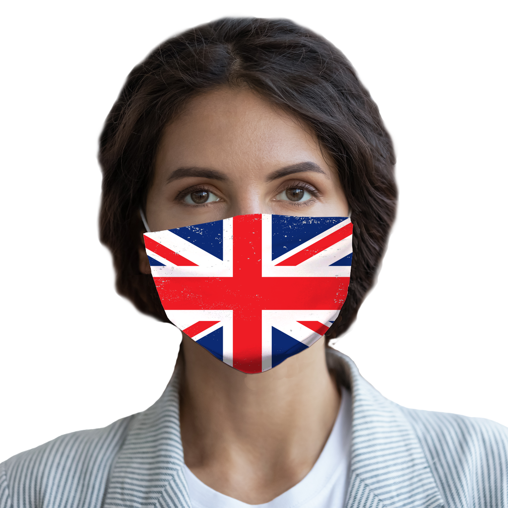 UK Union Jack Distressed Flag Face Mask With Filter, United Kingdom Fa ...