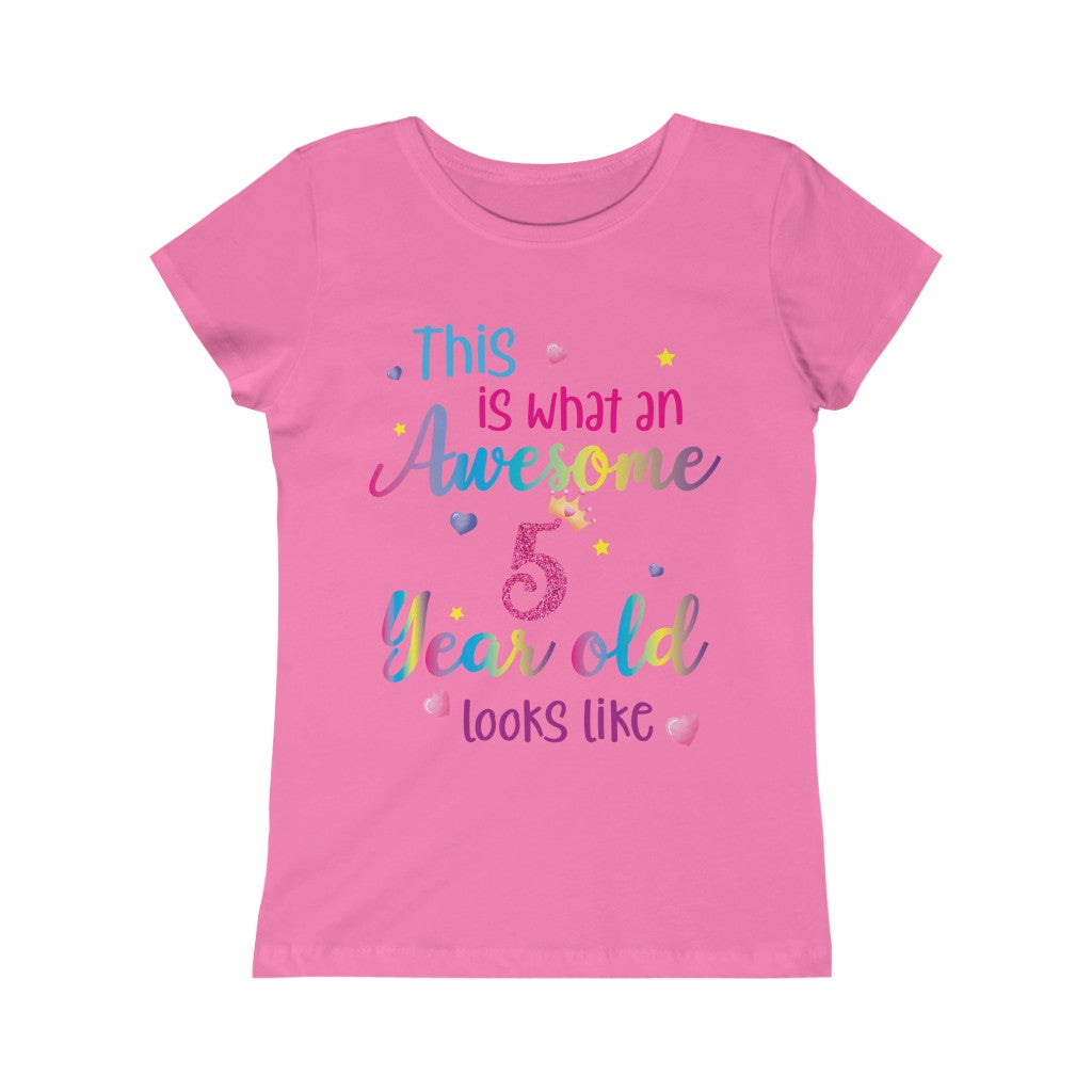 This is What an Awesome 5 Year Old Looks Like Girls Shirt, Birthday 5t ...