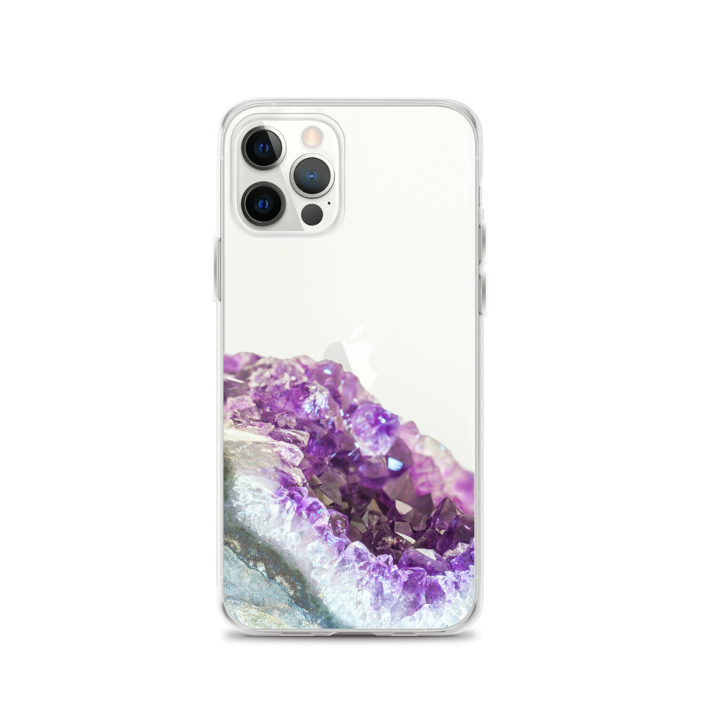 Cute Geode Slice Stone Iphone 12 Pro Clear Case Purple Amethyst Cryst Starcove Fashion