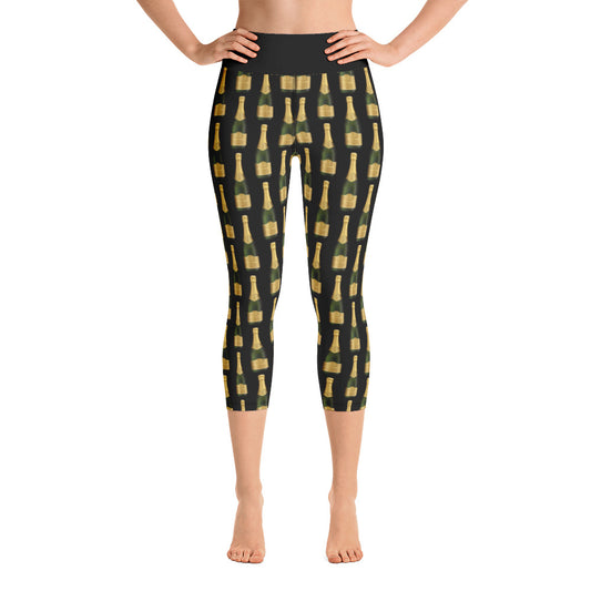 High Waisted Striped Leggings For Women Black And Yellow Gym