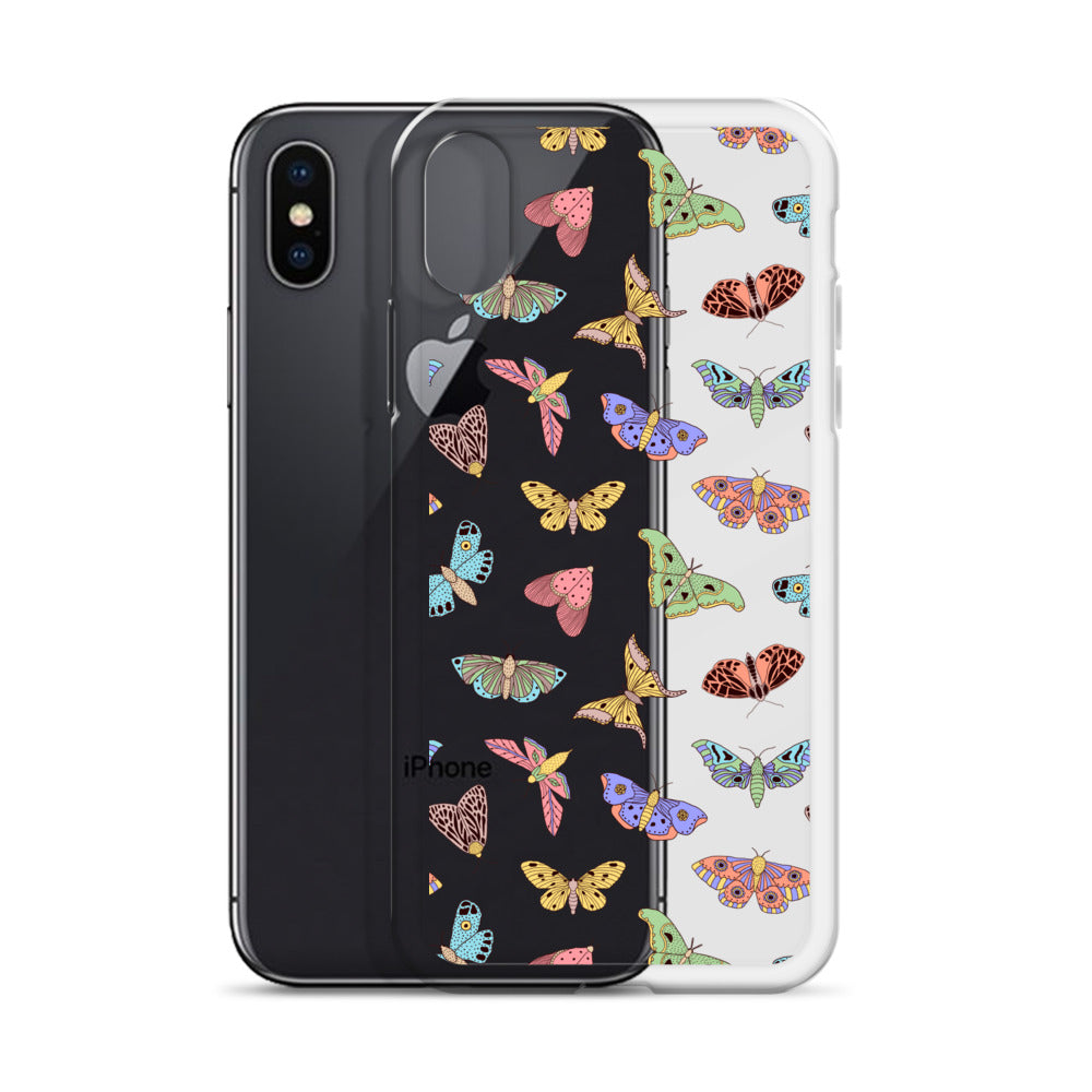 Butterfly Clear iPhone 11 Pro Max Case, Moth Transparent Print Cute Gift Aesthetic iphone XS Max XR X 7 Plus 8 8F 6s 6 Plus 5 5s 5e Cell Phone - Starcove Design