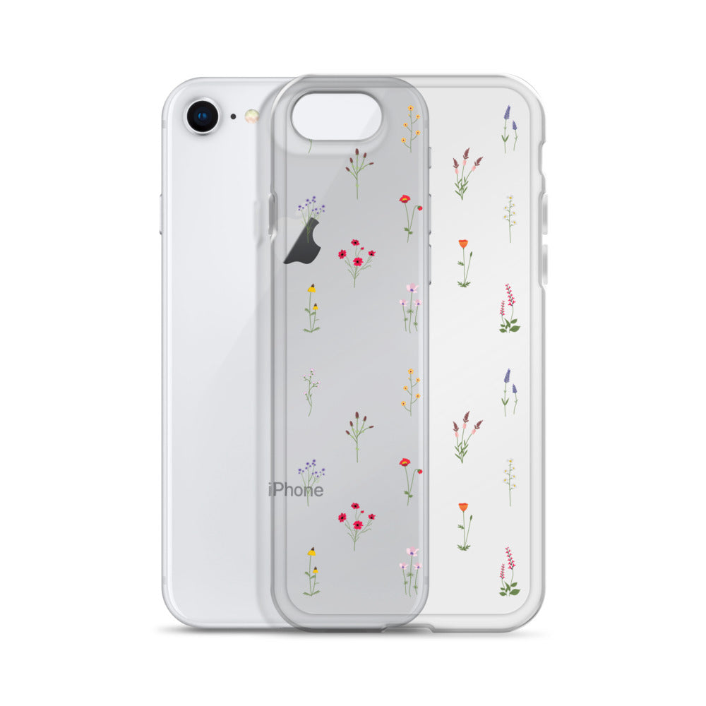 Clear Wildflower Iphone 12 Pro Max Case, Minimal Cute Nature Flower Fl