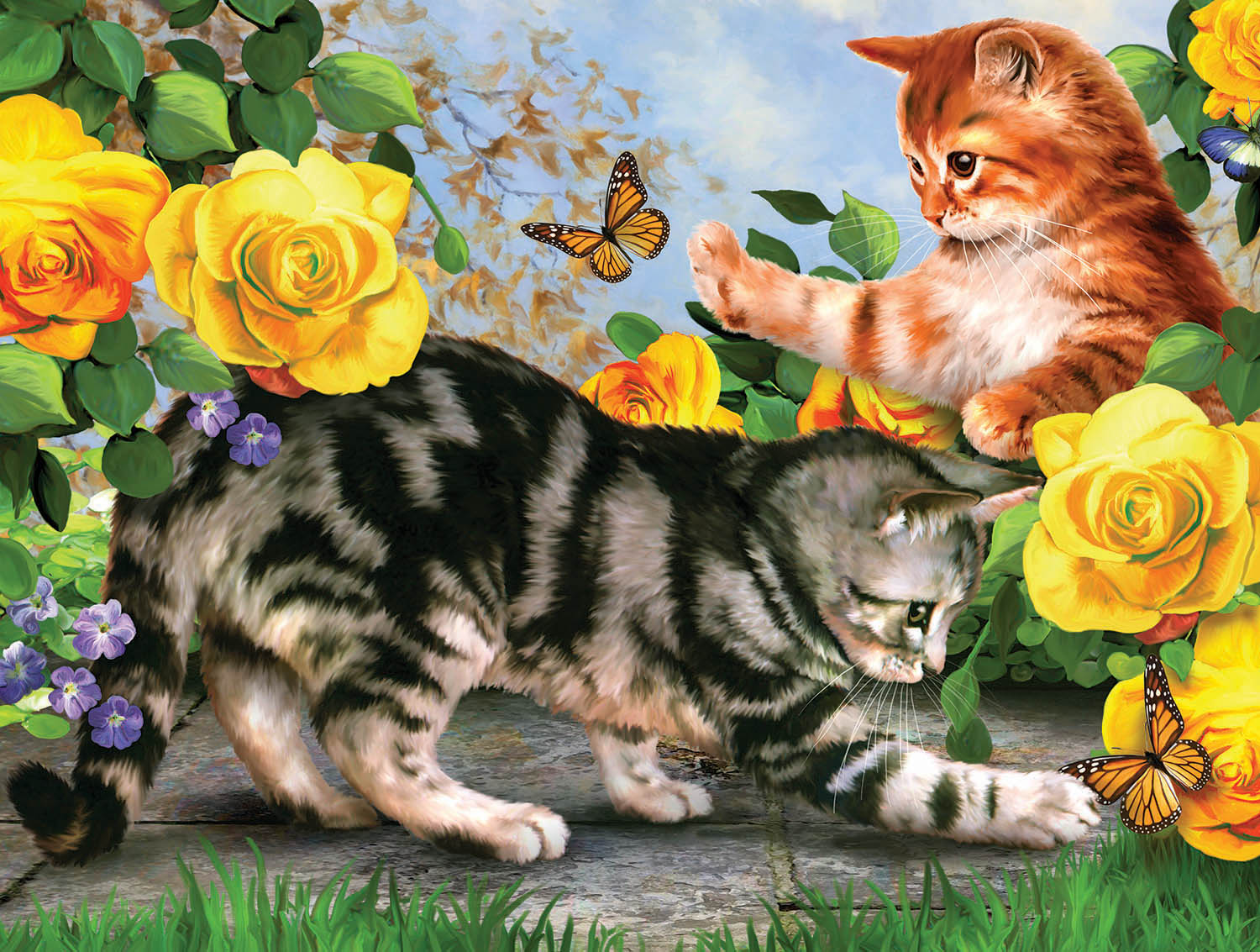 Кошка с котятами детский сад. Котенок в цветах. Сказочные котята. Кошка с котятами. Котенок иллюстрация.