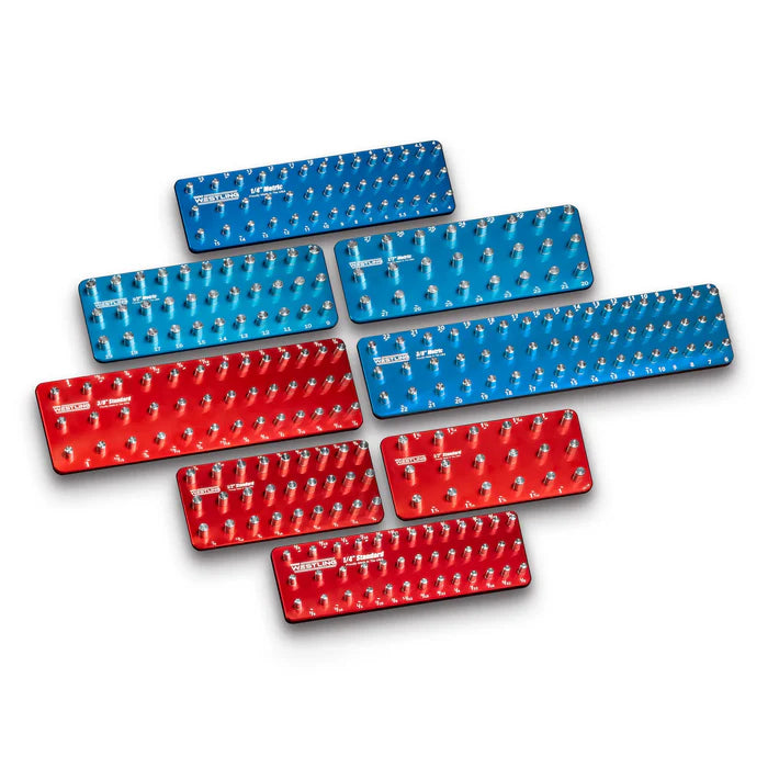 MT-RSR Westling USA 3 Row 8pc Socket Tray/Organizer Set - Engraved WES-001