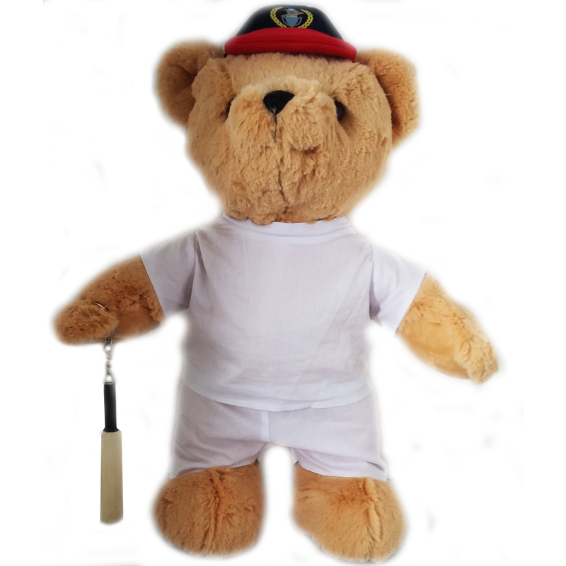 Cricket Teddy Bear (plain) - sporting-teddy