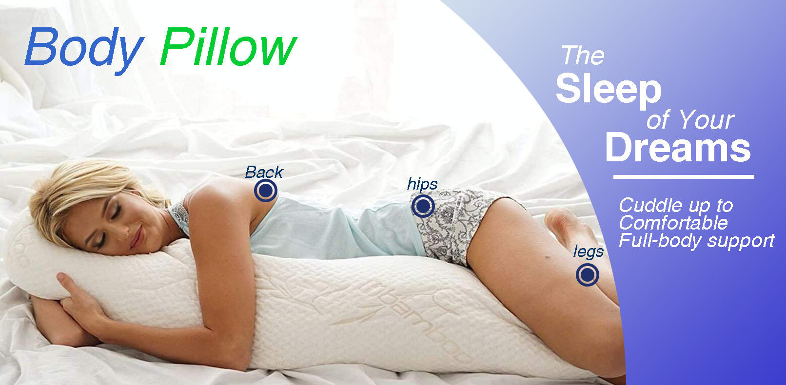 Back Support Systems Body Pillow - Provides Full Body Orthopedic Support &  Pain Relief for Back, Hips, Shoulders & Neck