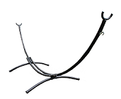 Black curved metal hammock stand