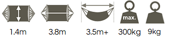Polyester king hammock dimensions