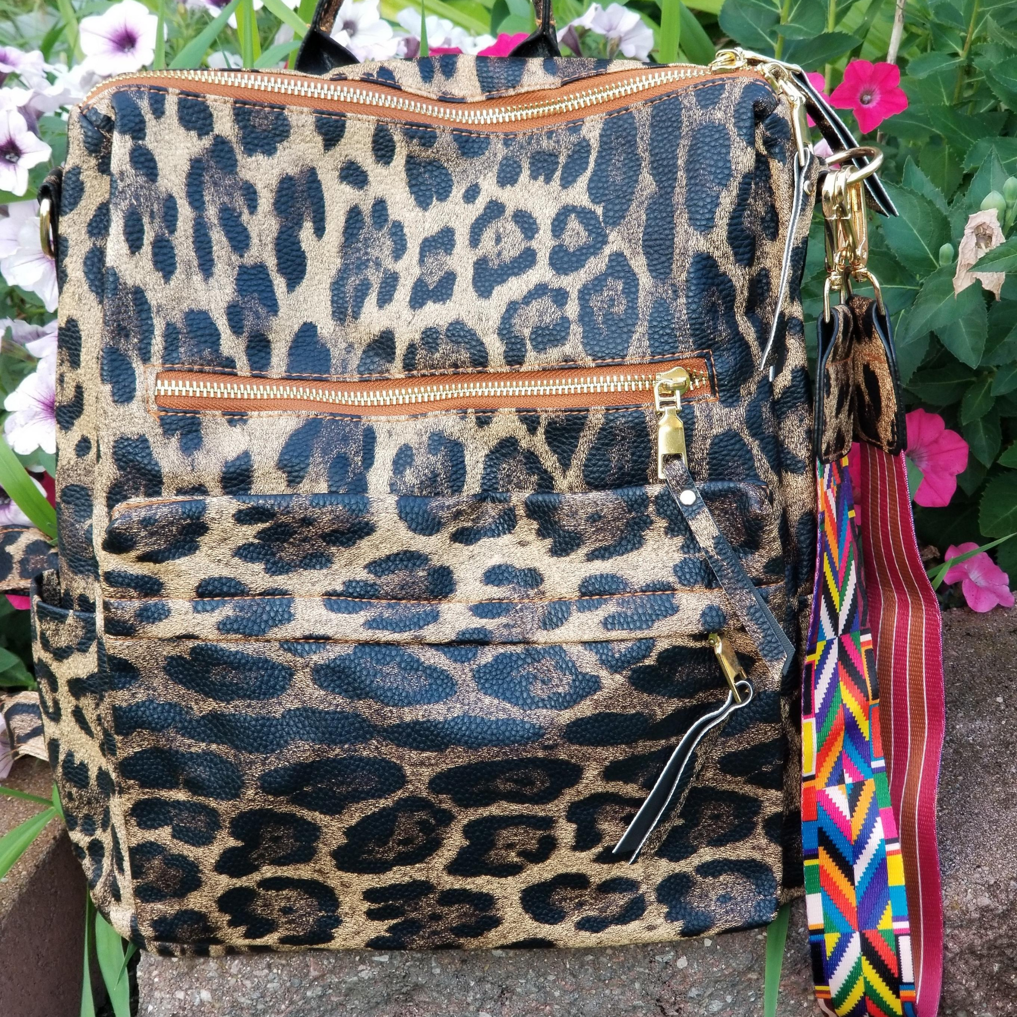 travel leopard backpack