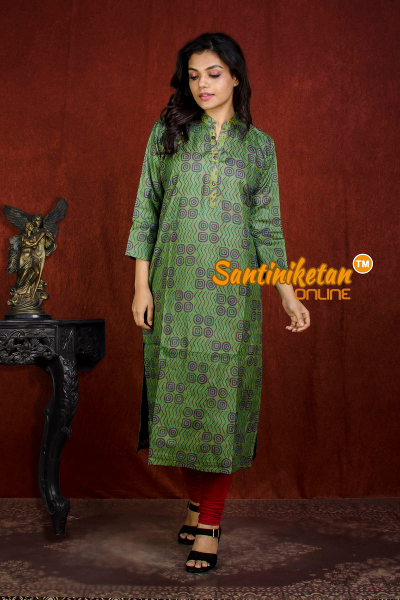 Silk Kurti With Exclusive Kantha Work (Hand Embroidery) SN20218957