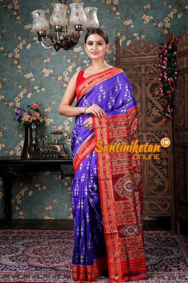 MEROON SCOT DUCK KHANDUA SILK SAREE – Handloomzone