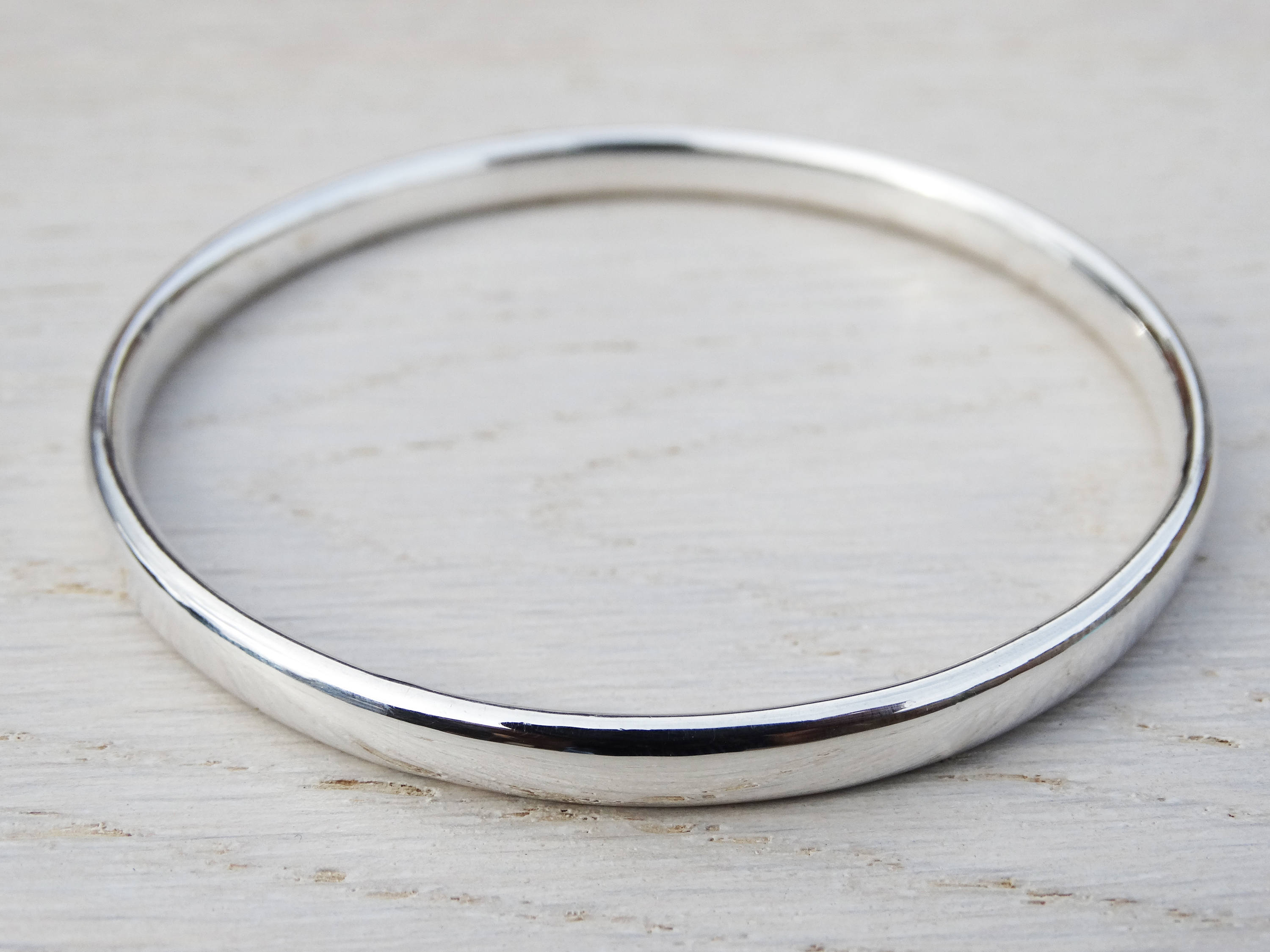 solid silver bangle bracelet