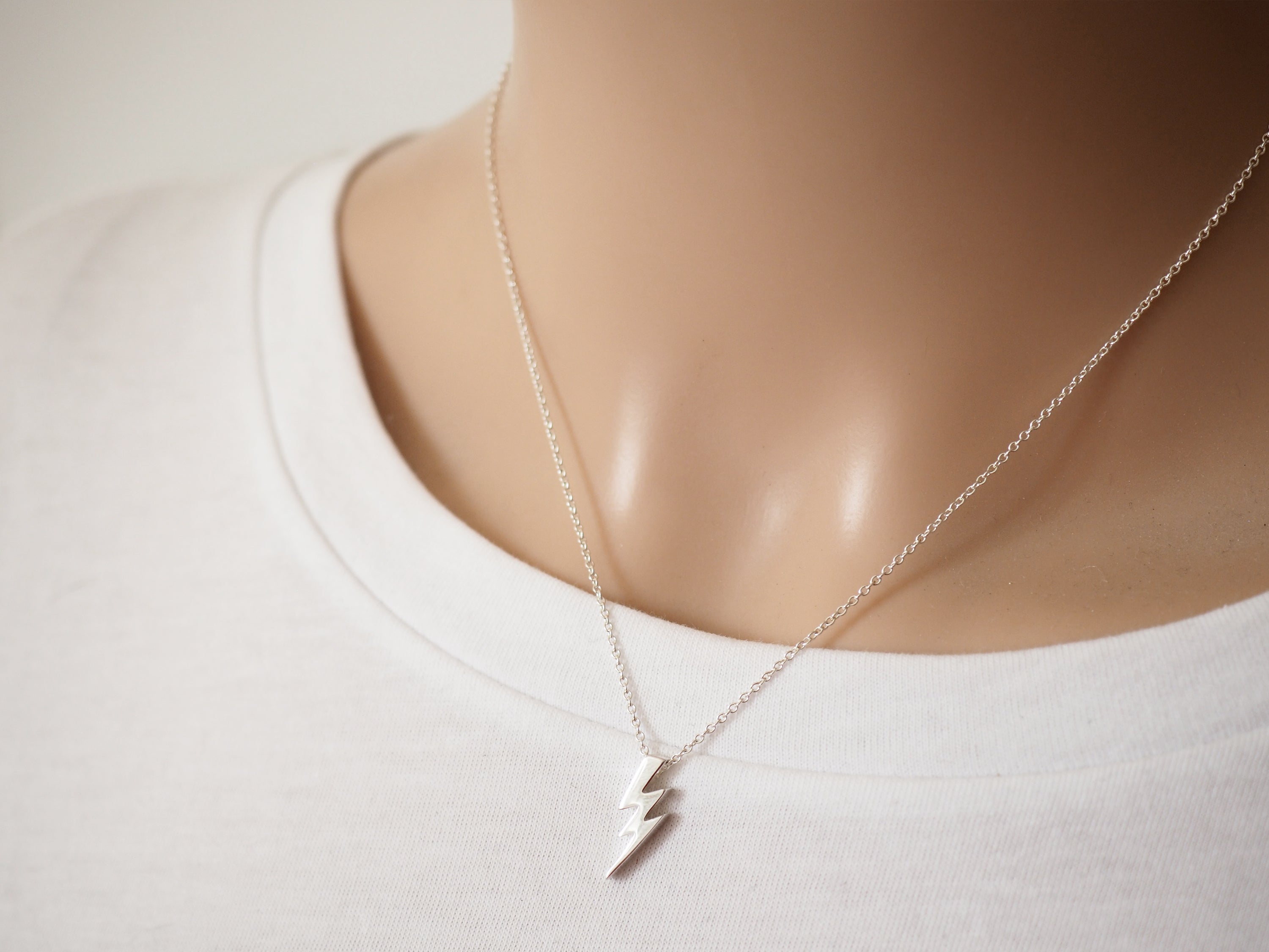 Silver Lightning Bolt Necklace | Sterling Silver