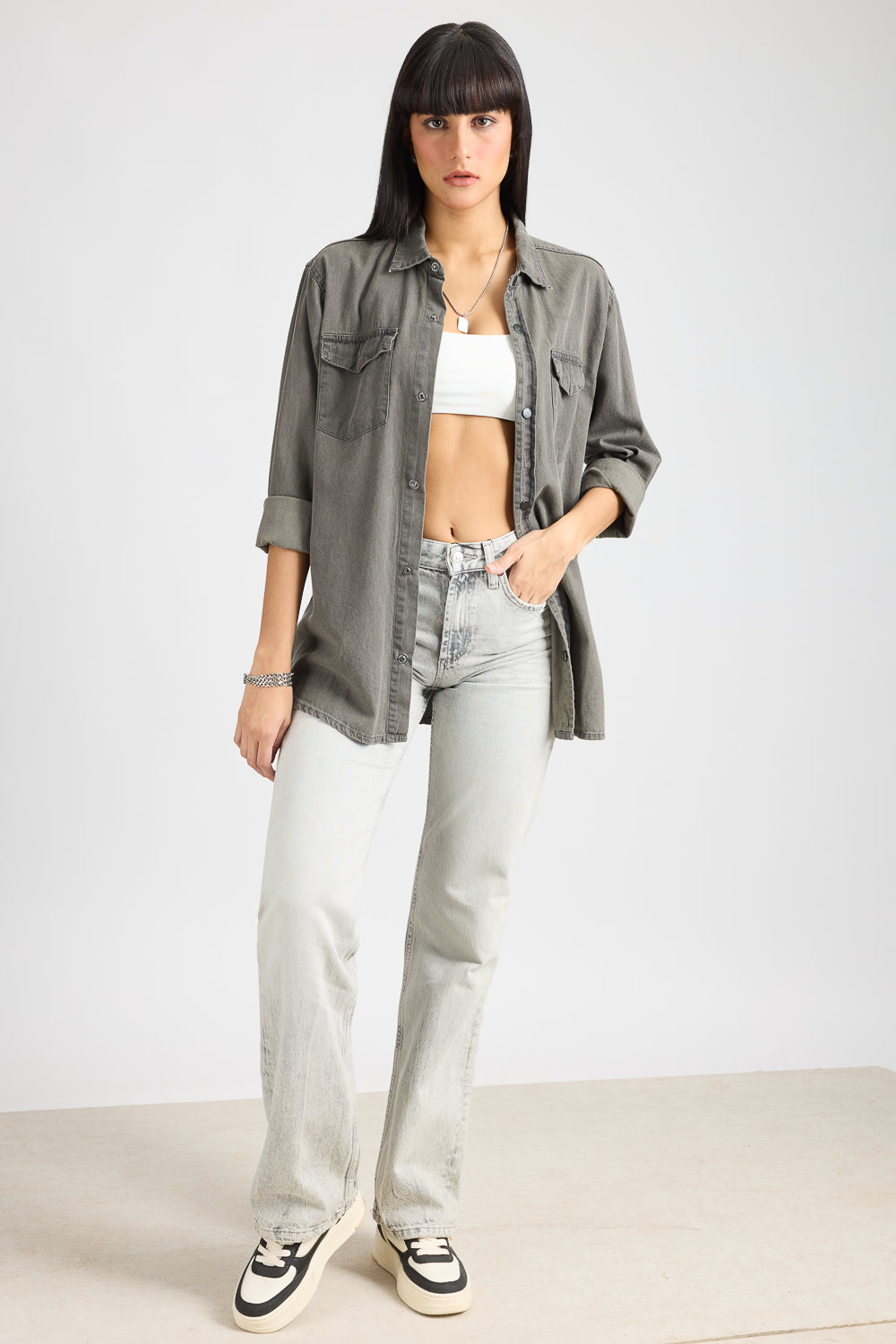 Denim Ef. Washed Grey Women's Shirt