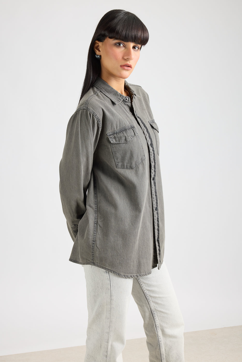 Denim Ef. Washed Grey Women's Shirt