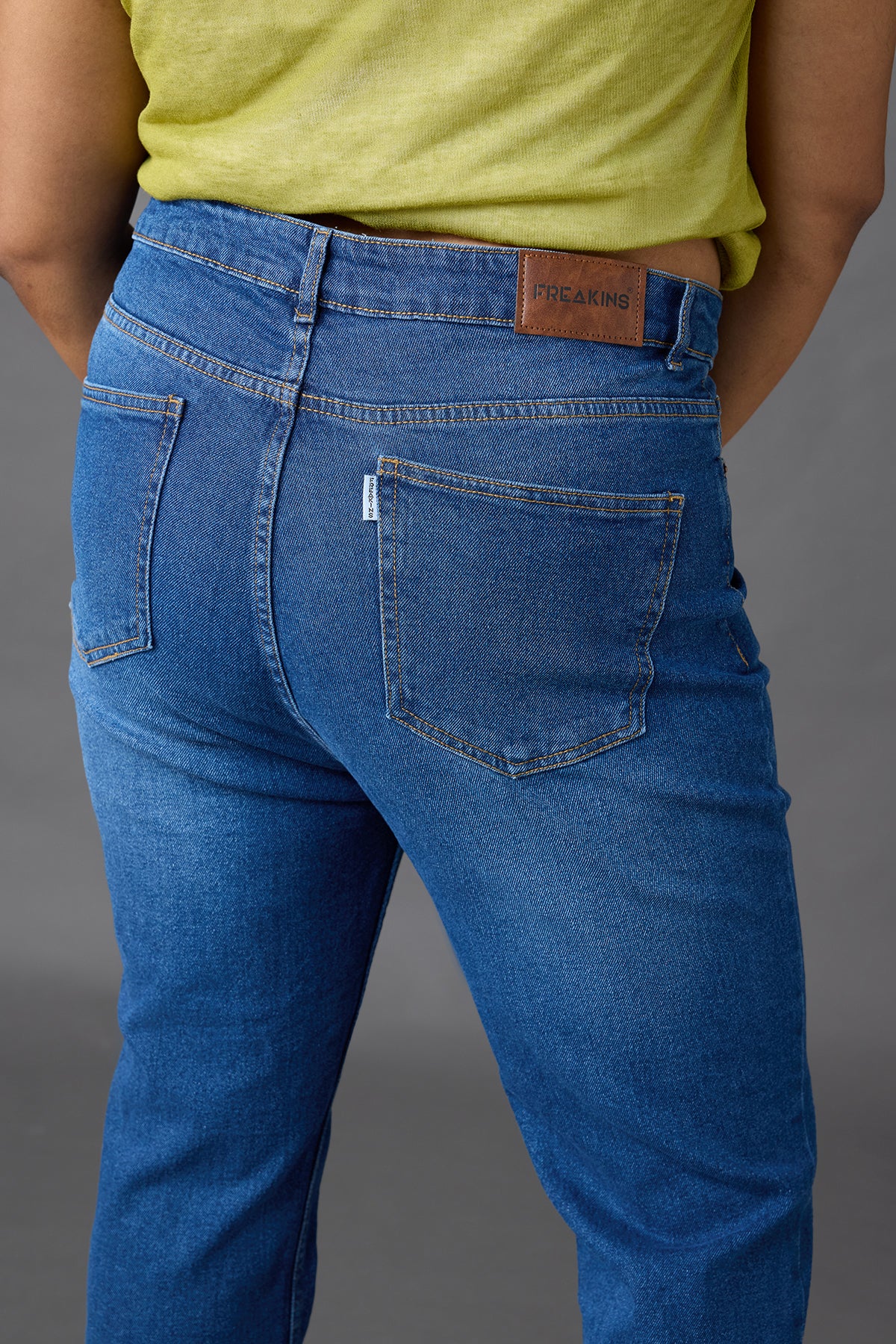 Curve Mid Blue Distress Bootcut Jeans