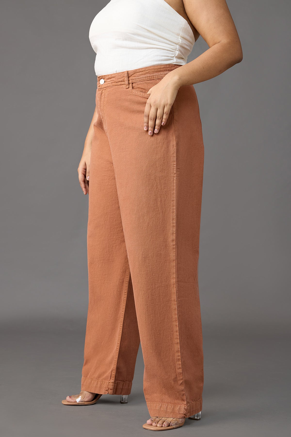 Curve Chestnut Charm Straight-Leg Jeans