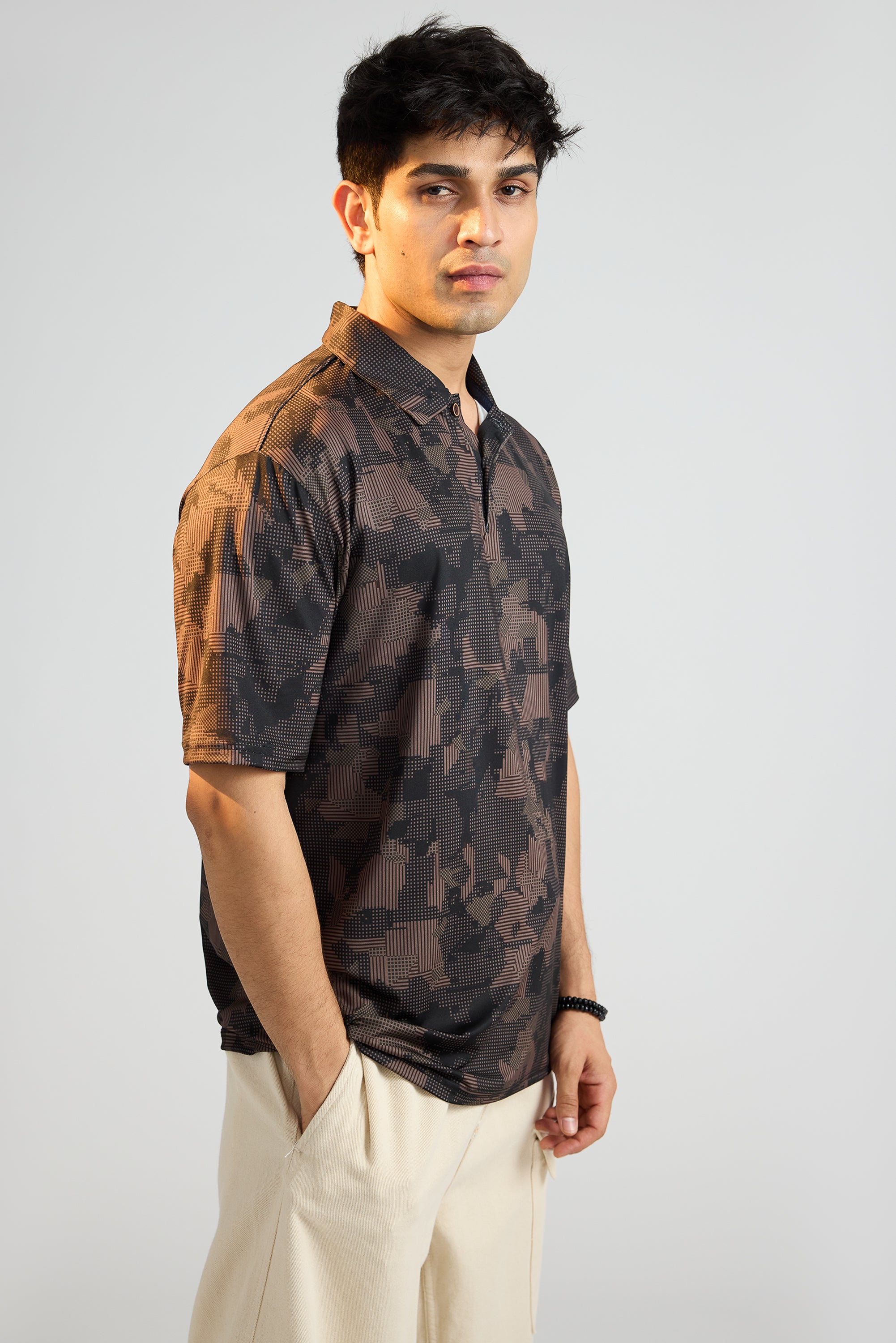 Earthy Print Polo T-Shirt