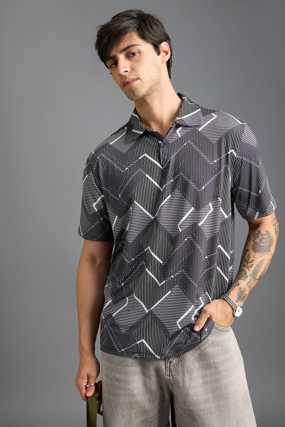 Dual Print Polo T-Shirt