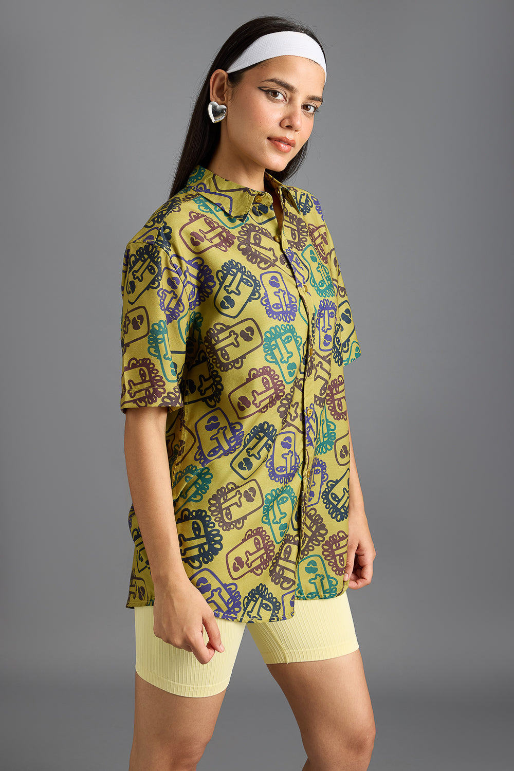 Funny Face Printed Women's Resort Shirt