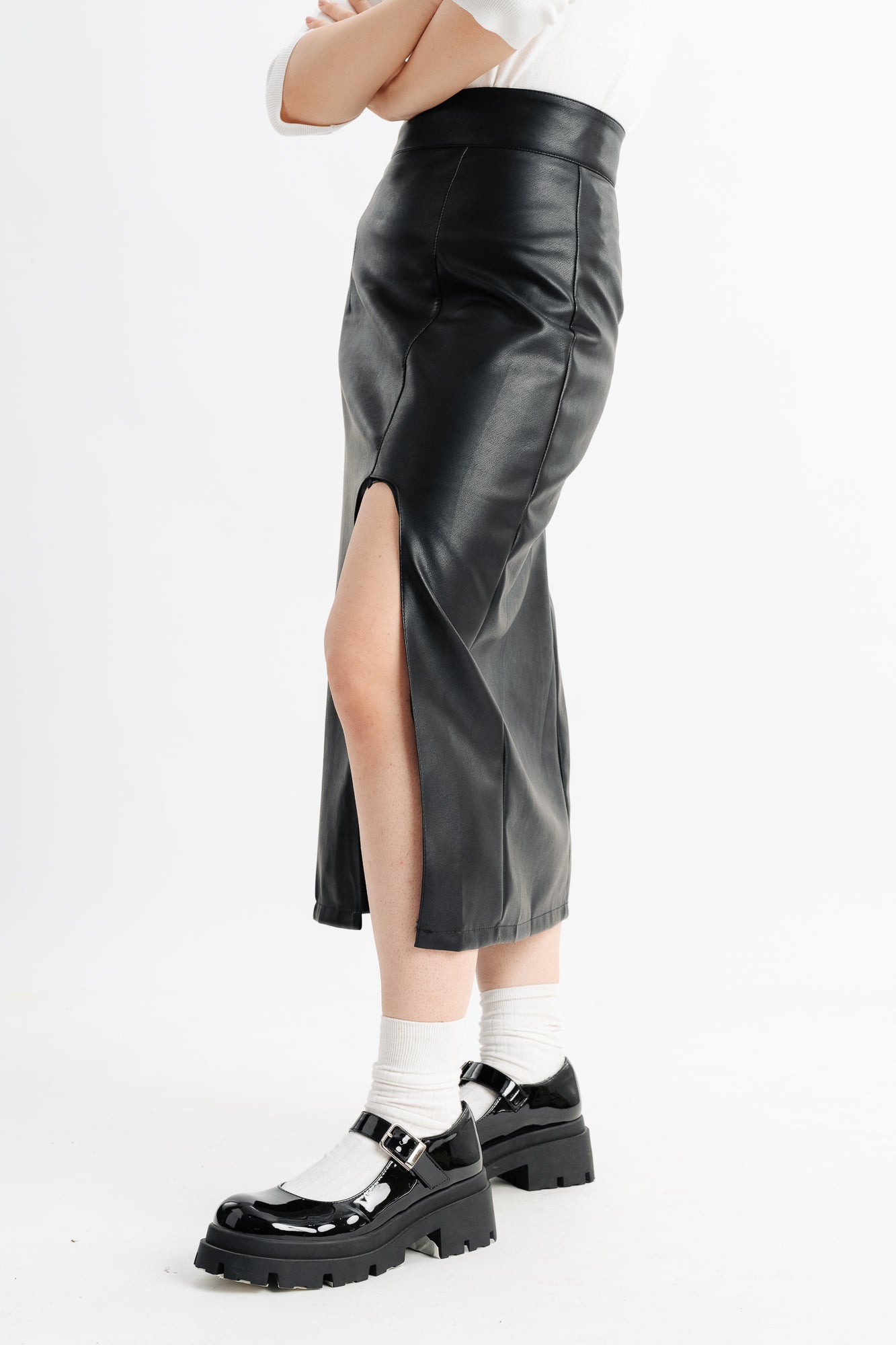 Black High Slit Skirt