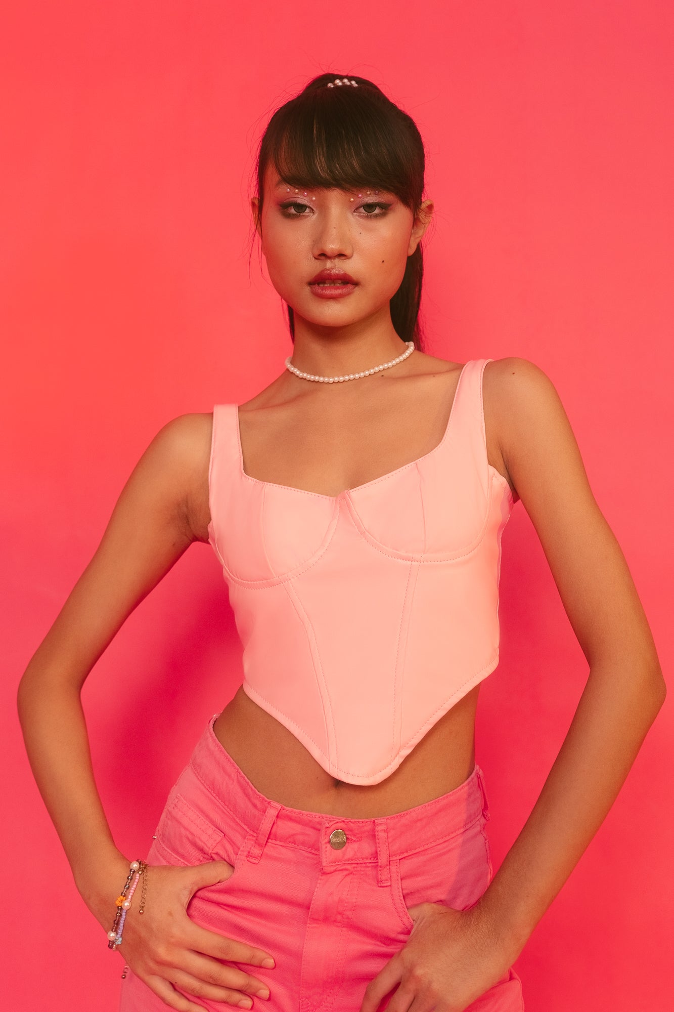 Hot Pink corset Top- Under Bust Corset – Miss Leather Online