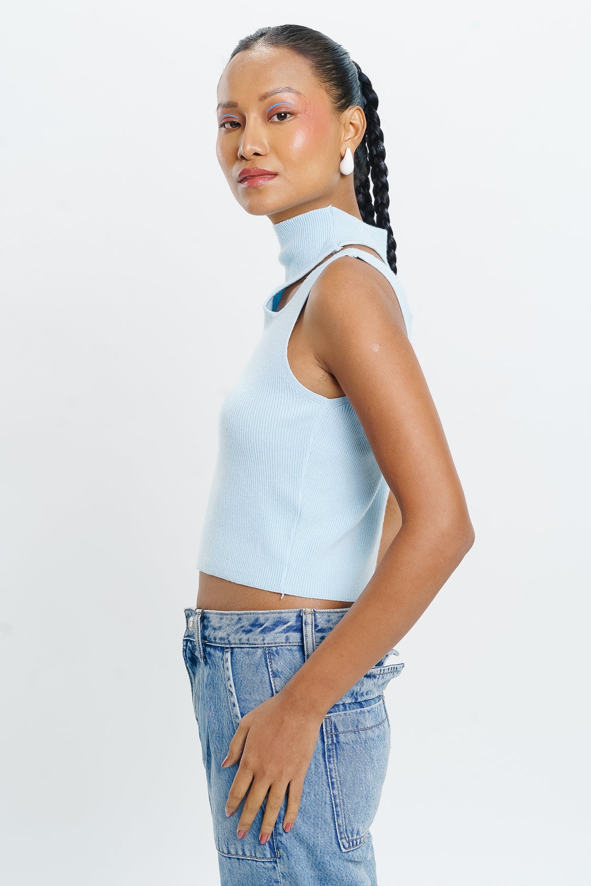 Blue Crop Tank Top