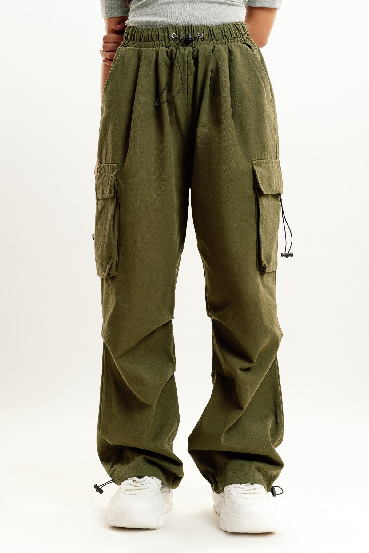 Denim Ef. Olive Green Drawstring Cargo Pant