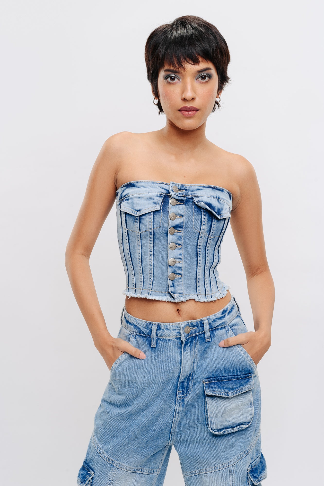 Button Up Denim Top