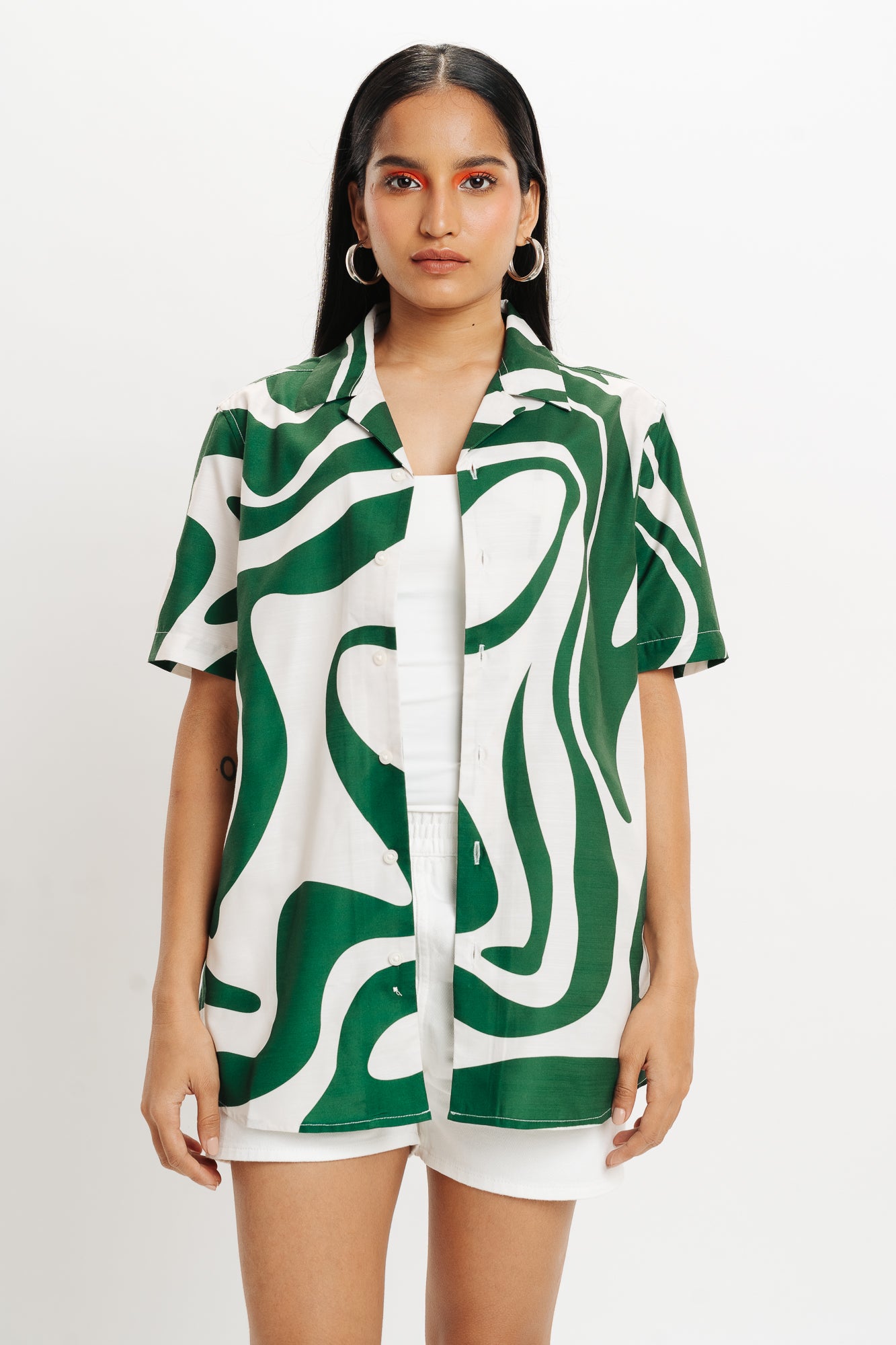 Green Abstract Printed Shirt