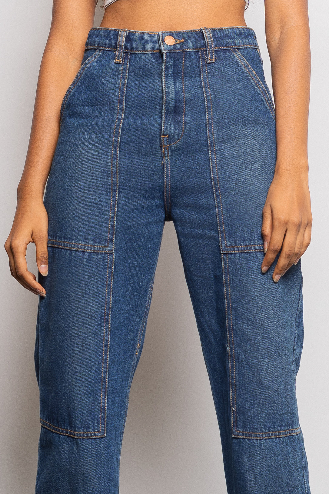 Front Seam Straight Jeans