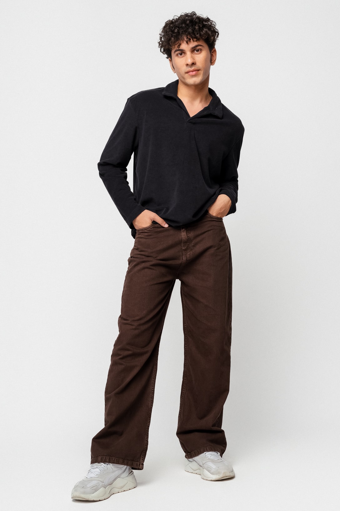 Dark Brown Straight Men's Jeans