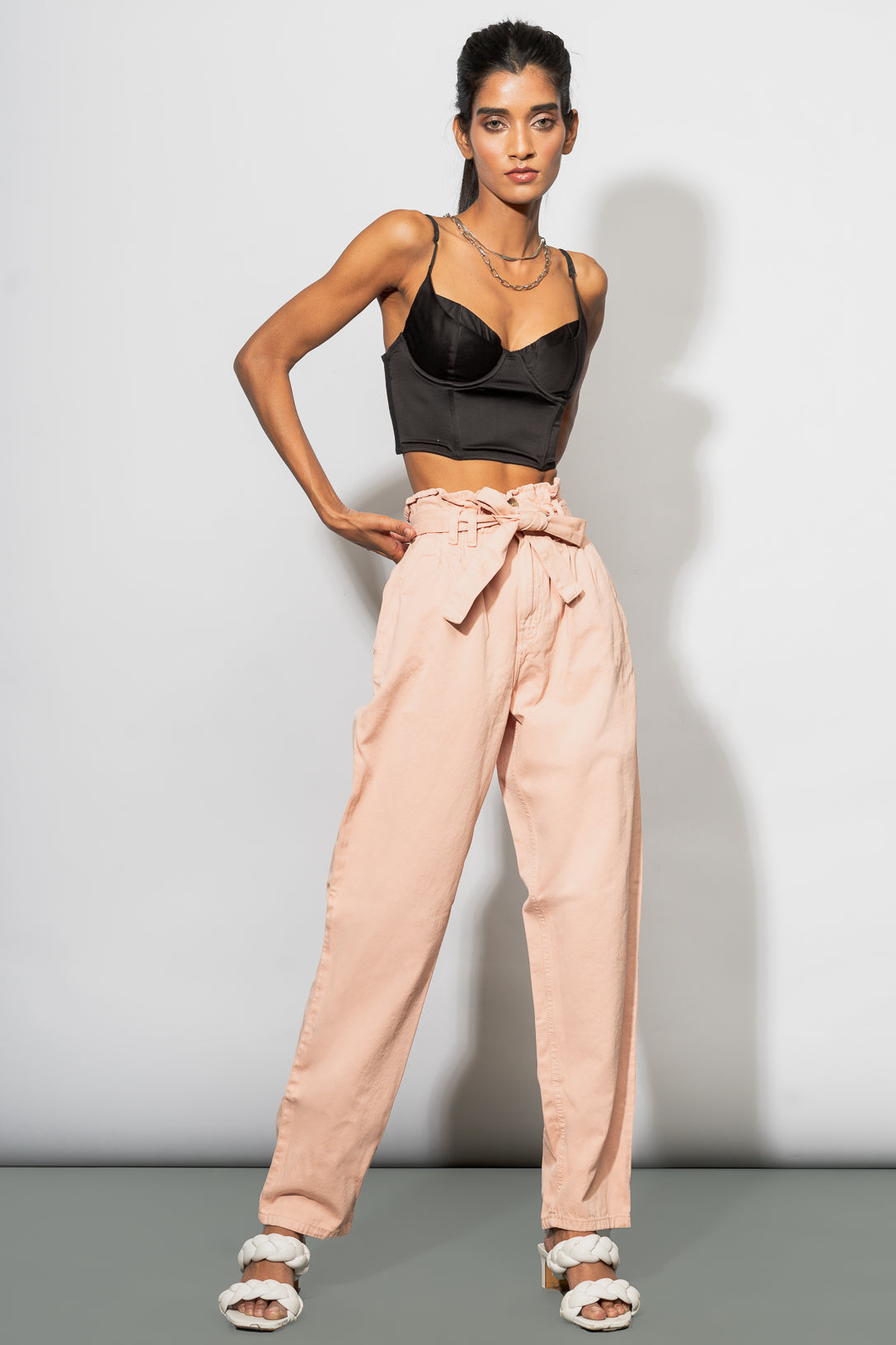 HIGHWAIST CARROT FIT DARTED TROUSERS  camel  ZARA India