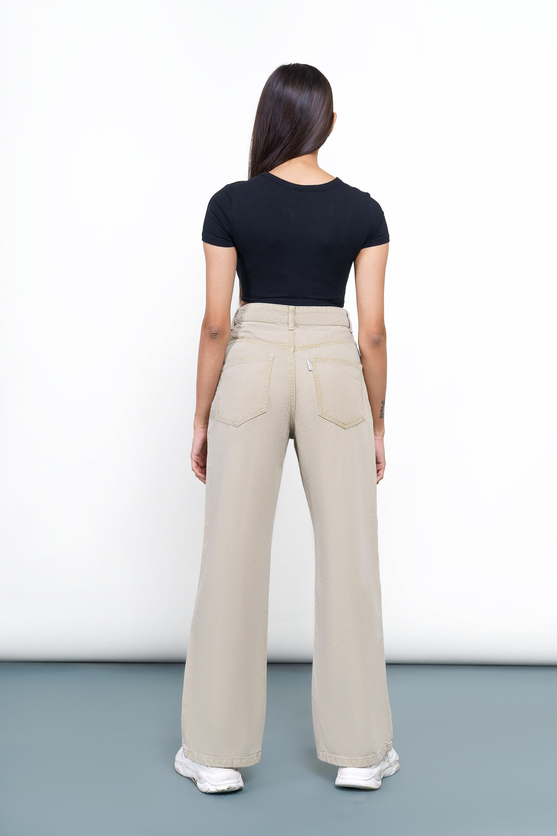 Greige Wide Leg Jeans