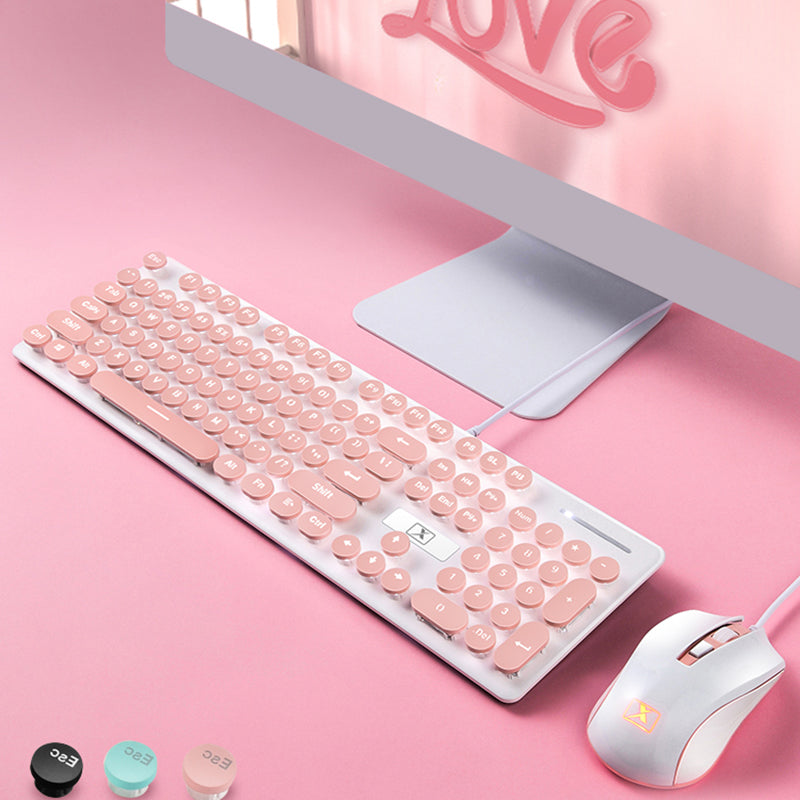 Kawaii Pastel Round Button Keyboard and Mouse Set | Juwas