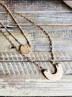 Hammered Pendant Layered Necklace