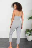 Lets Do This Bustier And Joggers Lounge Set In Heather Grey