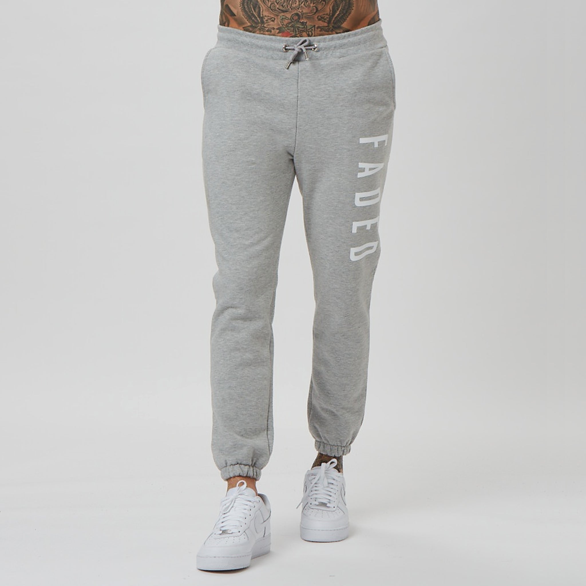 branded grey joggers