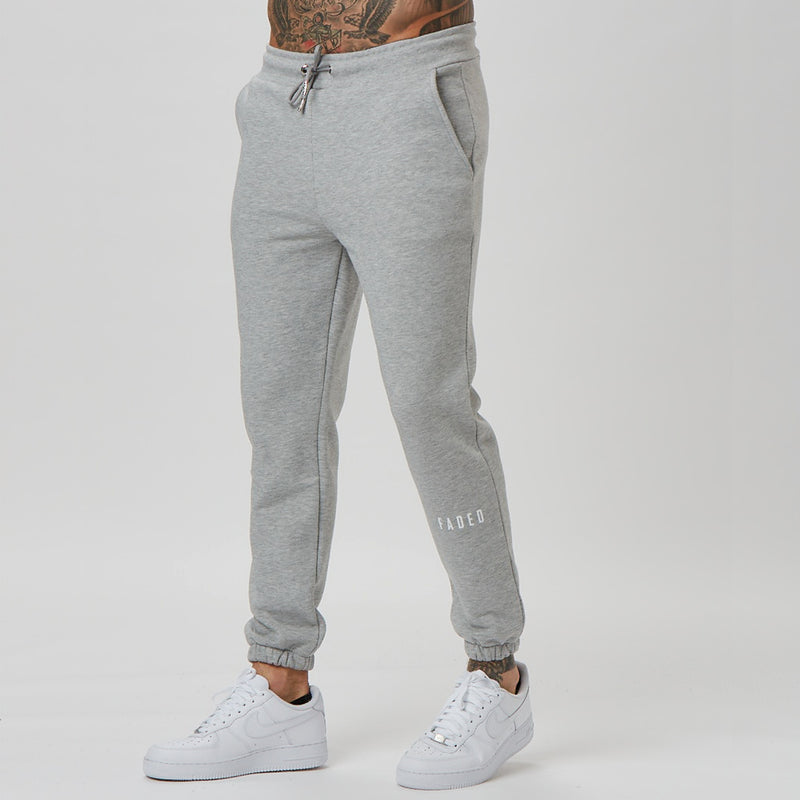 grey branded joggers