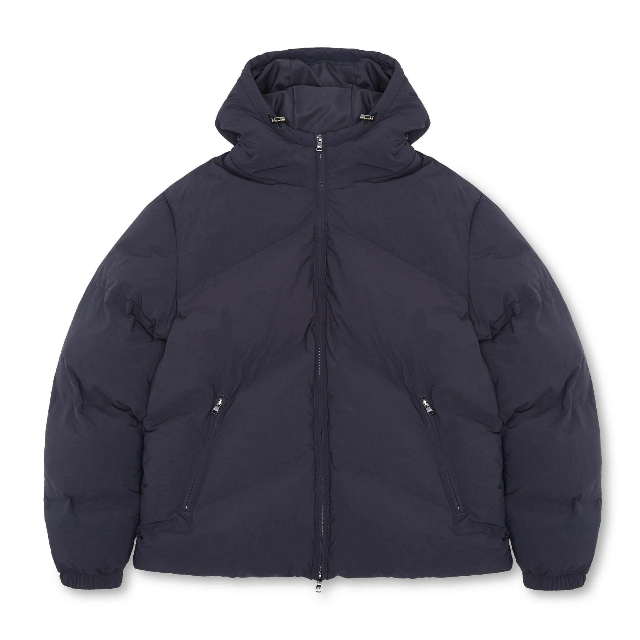 Chevron Hooded Puffer Jacket | Charcoal