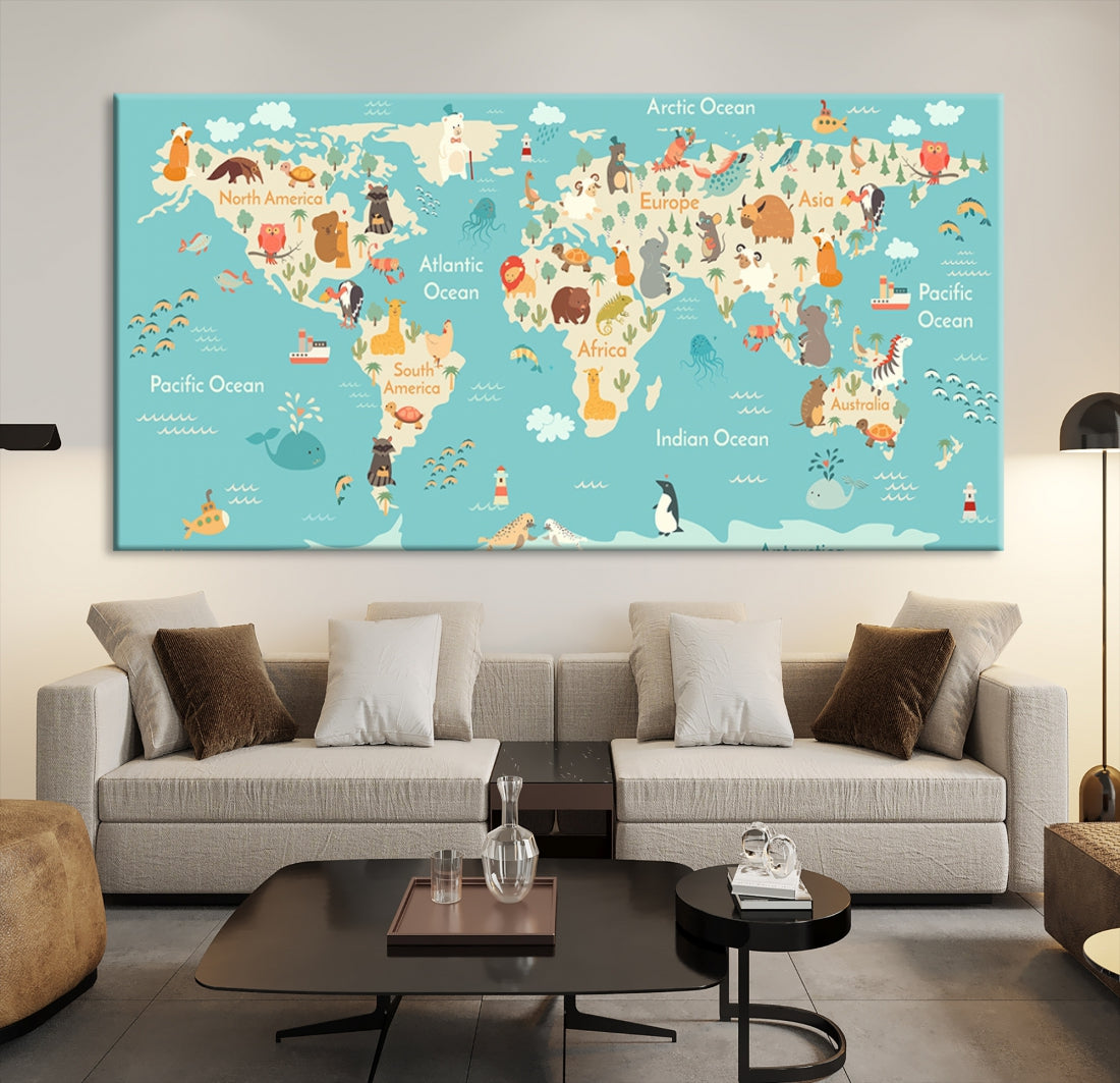 特別価格Vintage World Map Wall Art, Rustic Abstract Large Map Of World Canvas  Art P好評販売中 ウォールステッカー