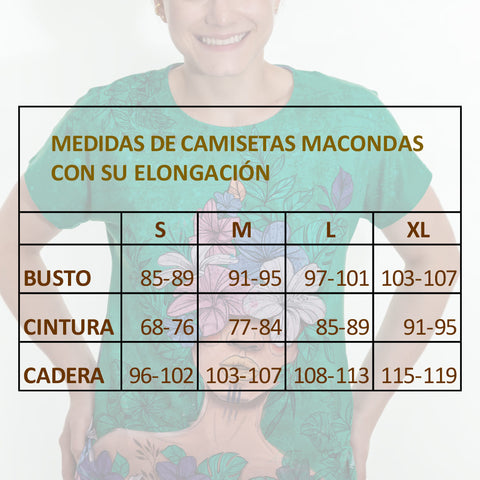 Tabla de tallas camisetas Macondas