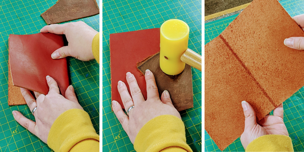 Use a Mallet to Help Fold Leather